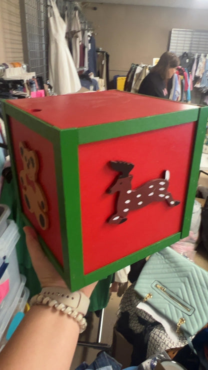 Decorative Box Red, Green, Brown, White