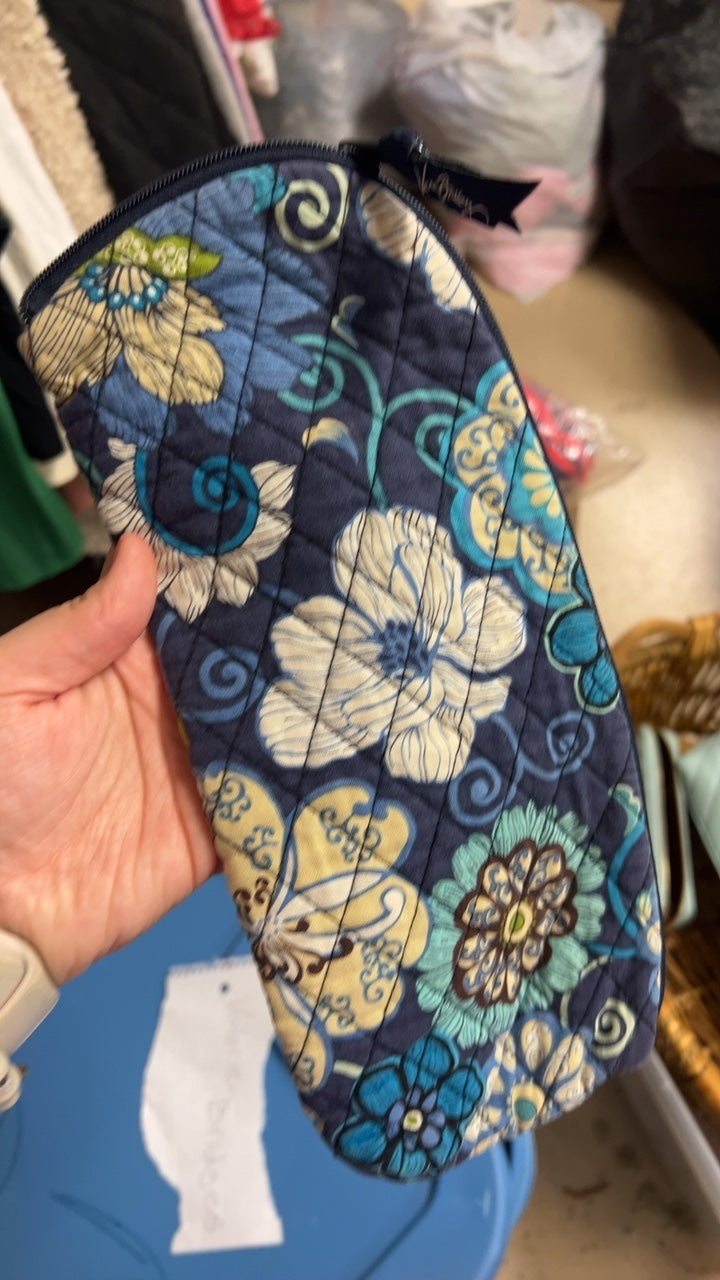 Vera Bradley pouch Dark Blue with multicolored floral pattern