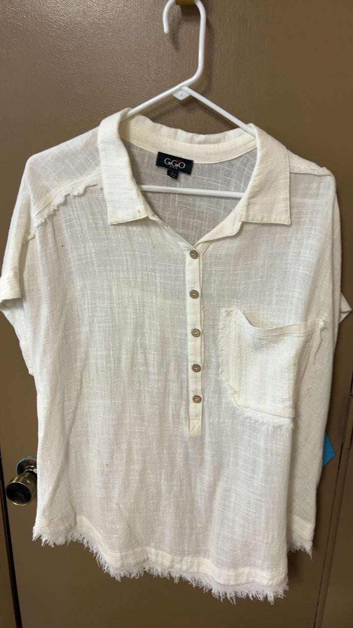 G.G.GO Shirt Large Cream/Beige stain