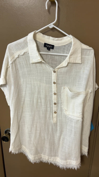 G.G.GO Shirt Large Cream/Beige stain