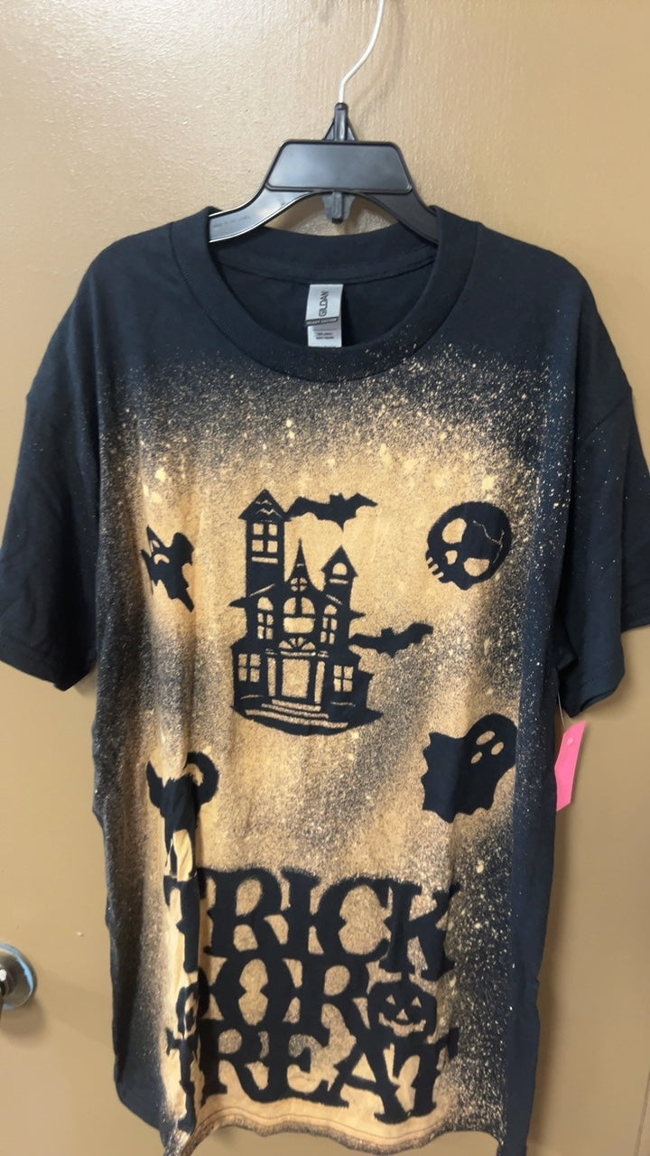 Gildan T-Shirt Small Black and beige