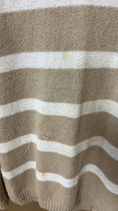 2 piece set Large Beige and White stain
