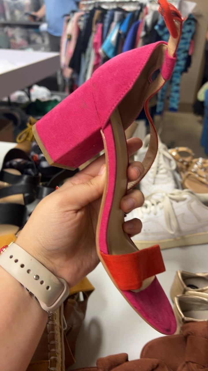 Sandals 7.5 Pink and Orange