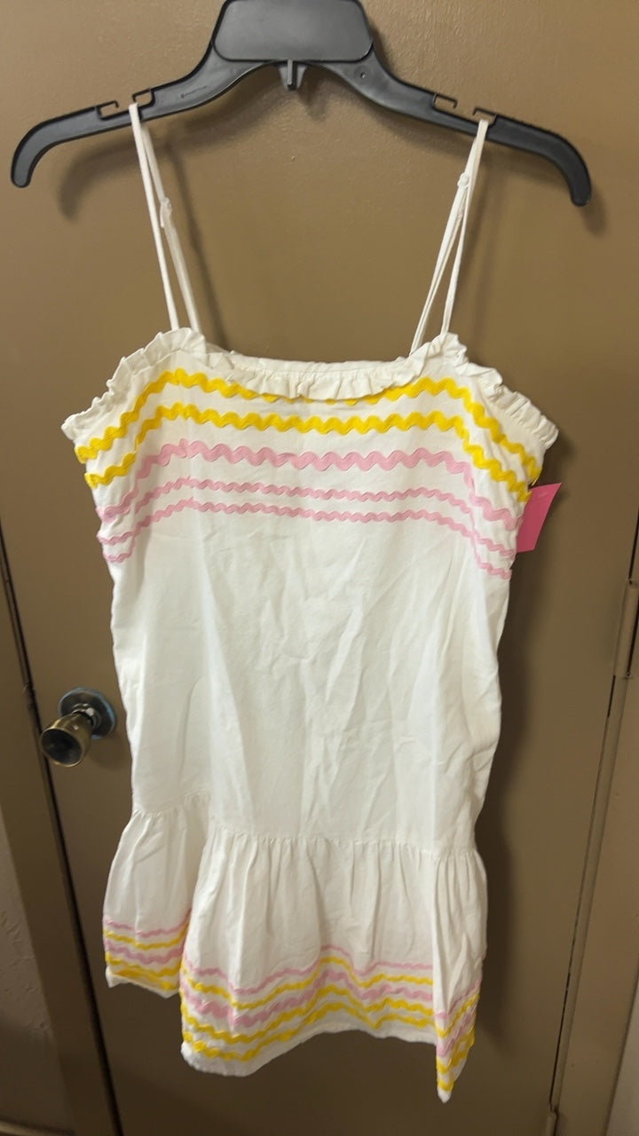 Dress Small Cream with pink and yellow accents