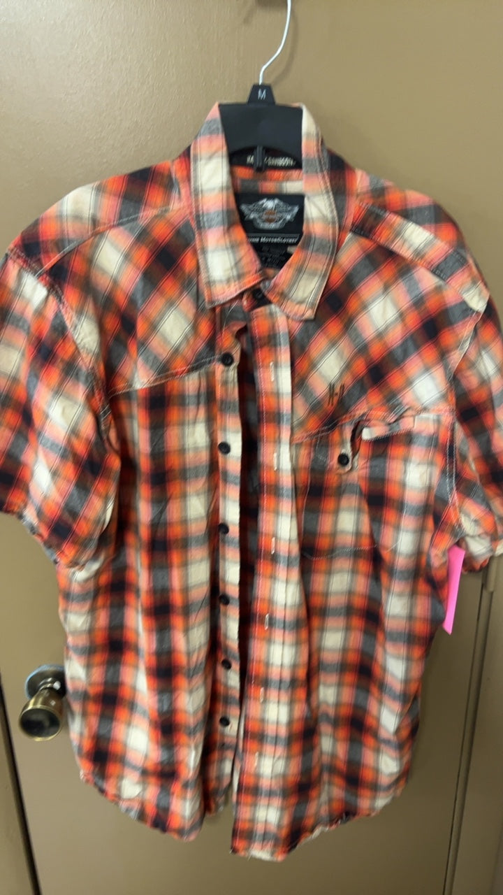 Harley-Davidson Shirt MENS XL Multicolor (predominantly red, black, beige, and white)