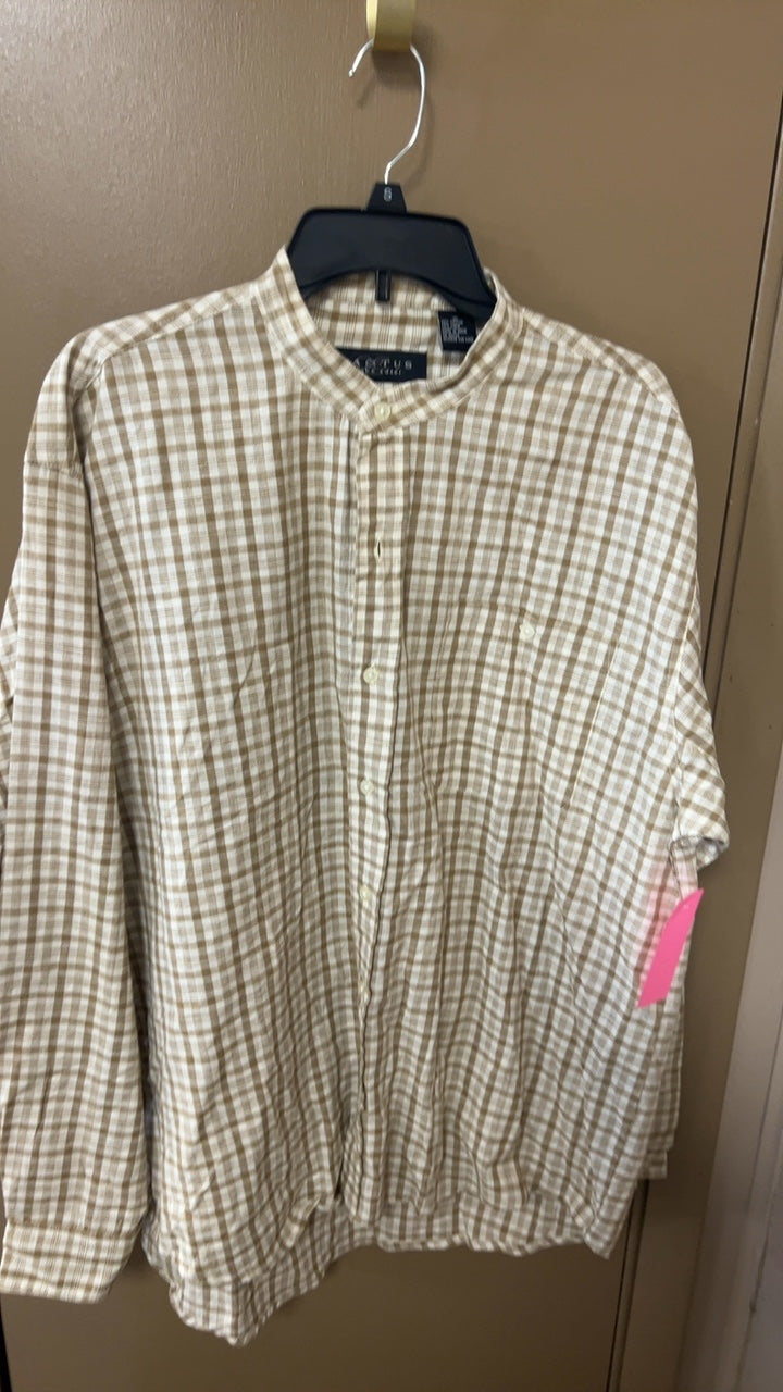 Shirt MENS XL Beige and White