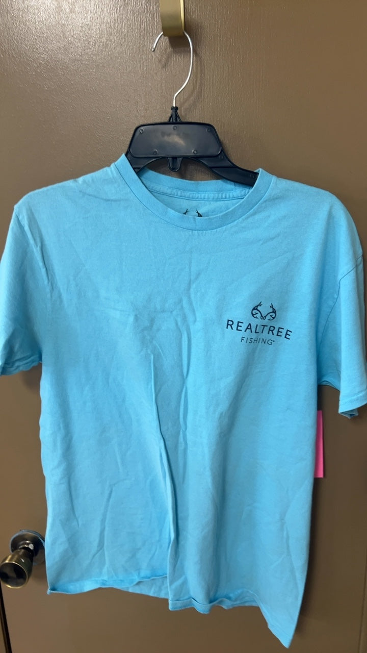 REALTREE T-Shirt MENS MEDIUM Light Blue