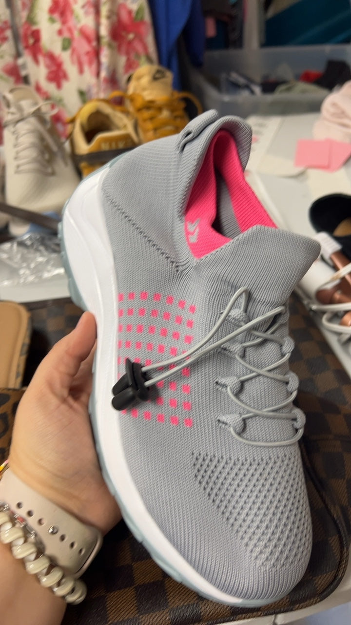 Sneakers 9 Gray with pink accents