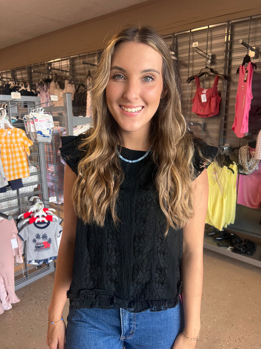 Classy Black Lace Top