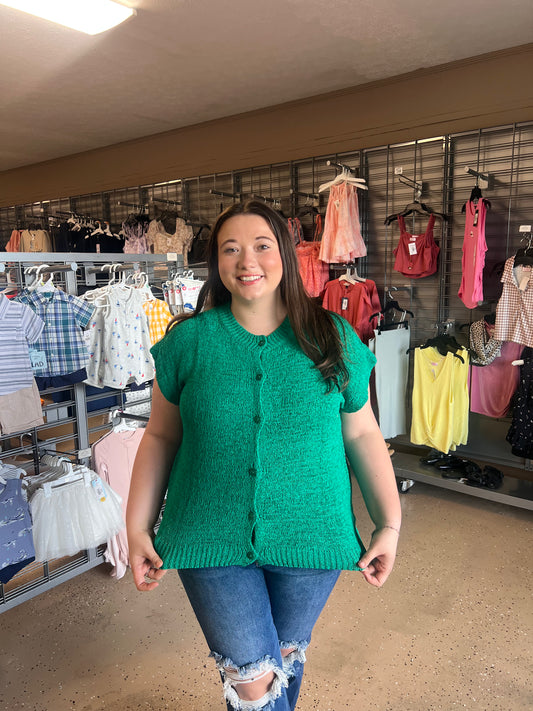 Easy Button Down Knit Top